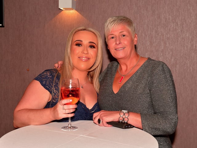 Amy Roberts and Paula Millar pictured at the Derry Journal People of the Year Awards 2022. Photo: George Sweeney. DER2235GS – 053