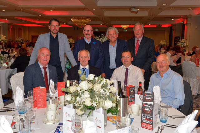 Principal sponsor Paul McLean pictured with guests at the Derry Journal People of the Year Awards 2022. Photo: George Sweeney.  DER2235GS – 054