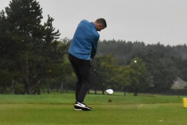 A superb drive down the ninth from Derry City's Shane McEleney, during Saturday's Edgar McCormick Golf Classic, which took place at Foyle Golf Centre.
