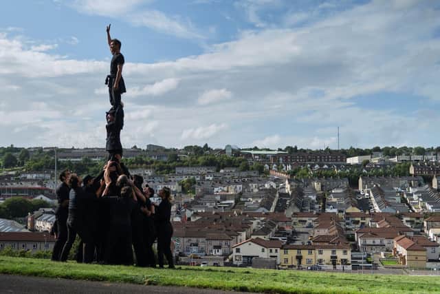 French circus troupe  Compagnie XY who have been doing pop-up performances throughout Derry this week.