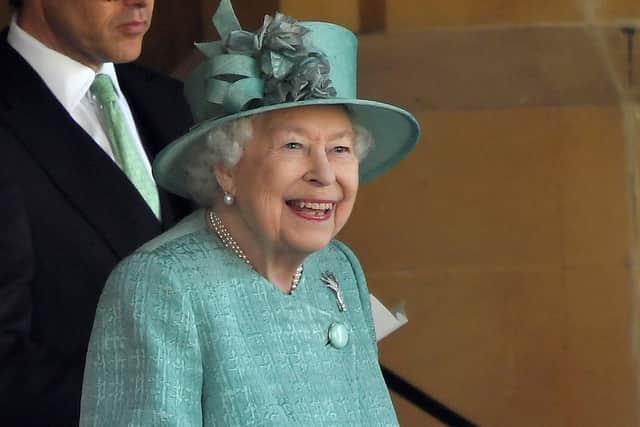 WINDSOR, ENGLAND - JUNE 13:  Queen Elizabeth II attends a ceremony to mark her official birthday at Windsor Castle on June 13, 2020 in Windsor, England. The Queen celebrates her 94th birthday this year, in line with Government advice, it was agreed that The Queen's Birthday Parade, also known as Trooping the Colour, would not go ahead in its traditional form. (Photo by Toby Melville - WPA Pool/Getty Images)