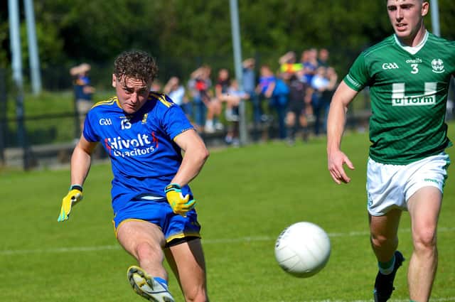 Steelstown's Cahir McMonagle scores a wonderful first half goal against Newbridge at Pairc Brid on Saturday. (Photo: George Sweeney)