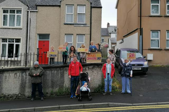 A previous protest at Creggan Hill.