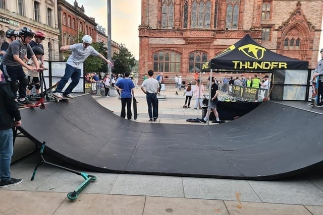 Thunder in the Square in the Guildhall Square starting at 6pm. A Culture Night highlight, YES and Our Streets take over Guildhall Square to present this celebration of youth culture featuring a portable skate park, music stage and safe space for young people to gather, enjoy music, skating or spectating. Live Music, Grind Rails- Half Pipe, Ramps, Kicker Rails. Organised by Our Space, In partnership with Youth Work Alliance. Open to all ages.