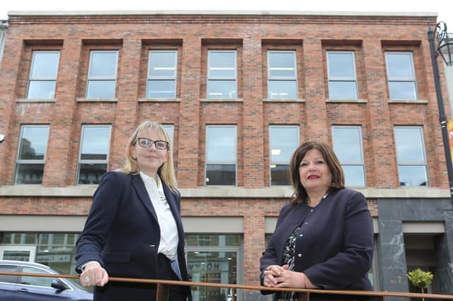 Alyson Kilpatrick (Barrister-at-Law, Chief Commissioner, NIHRC), and Marie Brown (CEO Foyle Women’s Aid), board members of the Family Justice Centre.