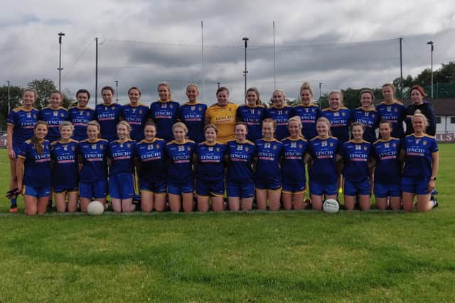 The Steelstown Brian Ogs squad who captured a third successive Derry senior title by defeating Ballymaguigan in Glen on Sunday afternoon.