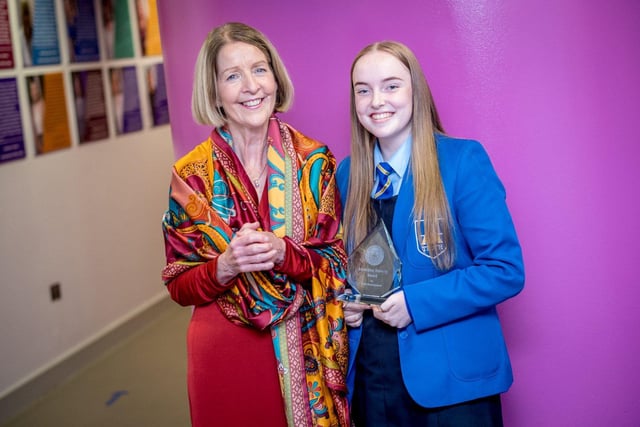Mrs Gerardine Doherty pictured with Kate Clarke who received The Gerardine Doherty Award for Faith Development.