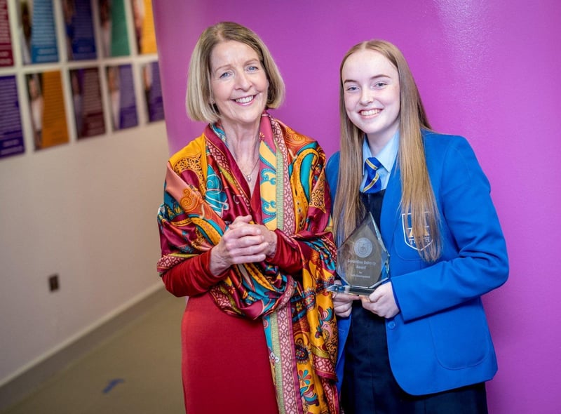 Mrs Gerardine Doherty pictured with Kate Clarke who received The Gerardine Doherty Award for Faith Development.