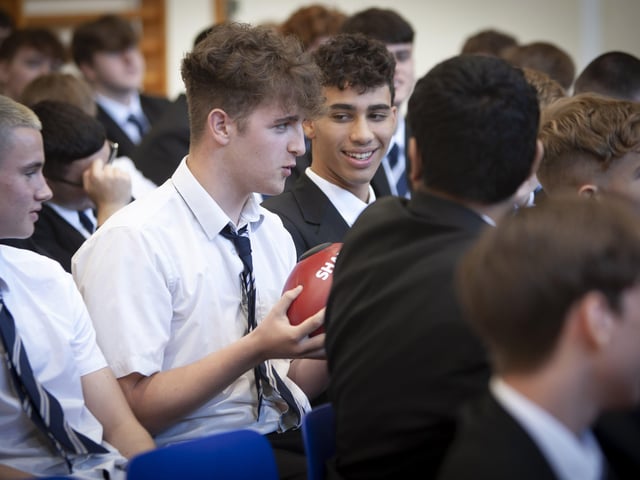 Year 13 student Jack Burton Year asks a question.