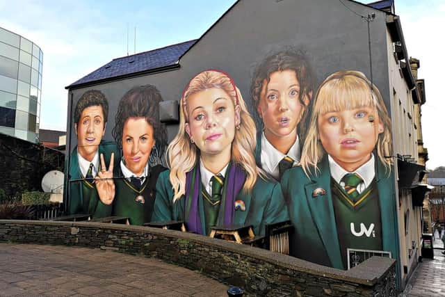 The iconic UV Arts 'Derry Girls' mural.