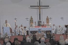 Fr. John Joe Duffy, delivering his Homily at the Funeral Mass of Martin McGill in Creeslough.