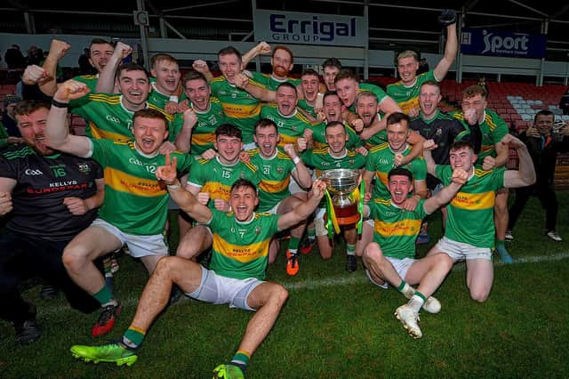 Derry champions, Glen added the Ulster title to the John McLaughlin Cup after a thrilling victory over Kilcoo in the Athletic Grounds on Sunday. (Photo: George Sweeney)