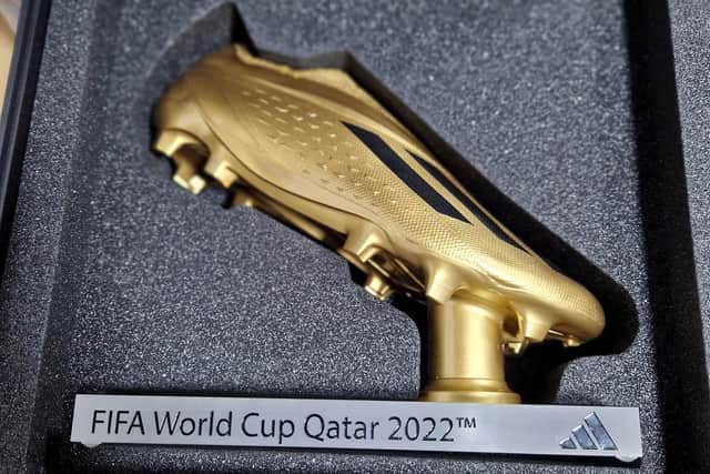 The FIFA 'Golden Boot' Eddie was transporting at the Qatar World Cup.