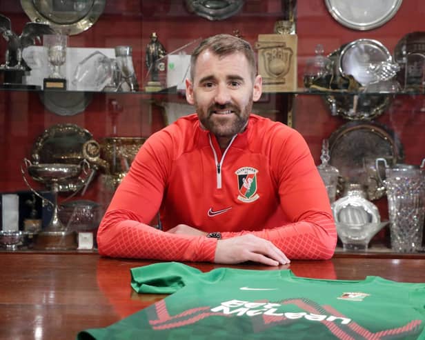 Niall McGinn pictured after signing an 18 month deal with Glentoran.