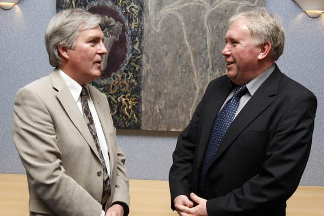 Martin with Robert Lamrock, UTV Channel Development Manager, during a reception in 2009 to mark the 50th anniversary of UTV.