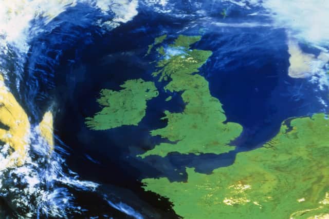 Ireland, England, Scotland, Wales, the Channel, northern France and the North Sea from space. Artist NASA. (Photo by Heritage Space/Heritage Images/Getty Images)