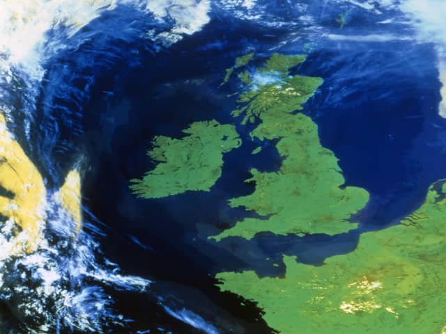 Ireland, England, Scotland, Wales, the Channel, northern France and the North Sea from space. Artist NASA. (Photo by Heritage Space/Heritage Images/Getty Images)