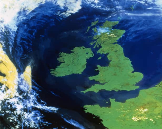 Ireland, England, Scotland, Wales, the Channel, northern France and the North Sea from space. Artist NASA. (Photo by Heritage Space/Heritage Images/Getty Images)