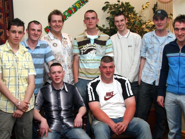 Sean and Niall celebrate their birthday with their mates, Lee, Joe, Michael, Lee, Mark, Jay, Sean, Stephen and Michael 0123JML : Parties and celebrations across Derry in May 2006.