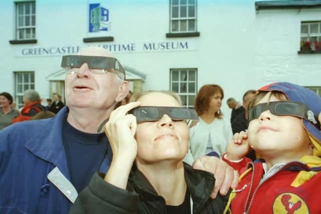 Viewing the 1999 solar eclipse in Greencastle.