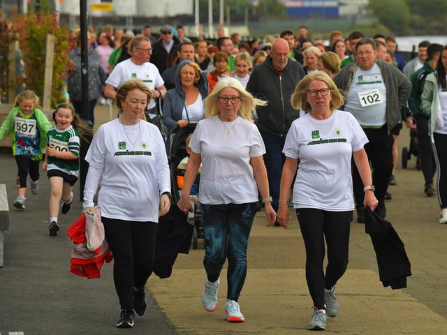 Participants in the 2023 Aodhan’s 5k race, run, walk on Thursday evening last. Photo: George Sweeney. DER2326GS – 61