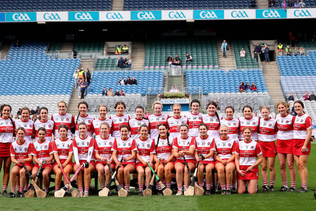 Derry line out in Croke Park for Sunday's Very Camogie League Division 2A Final. (Photo: INPHO/Ryan Byrne)