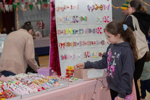 Choosing from a big selection.