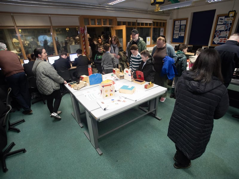 Some of the prospective P7 pupils get to see what the ICT Department has on offer during Tuesday Open Night at the school.