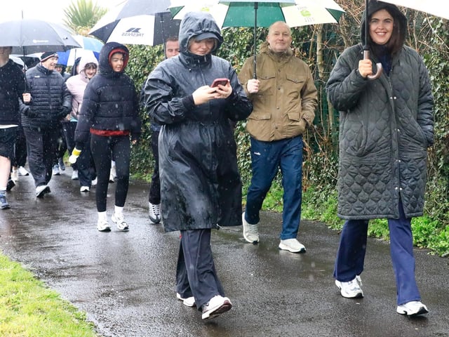 Walkers taking part in the Ding Doherty memory run/walk on Saturday. (Photo - Tom Heaney, nwpresspics)
