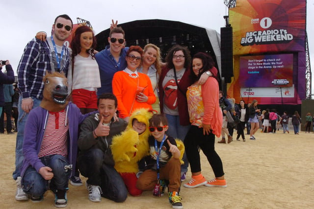 There's time for a photo between the acts performing in Ebrington Square. (2805PG47)