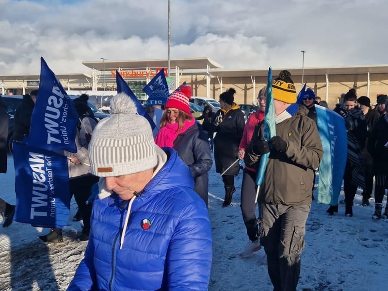 Striking public sector workers in Derry.