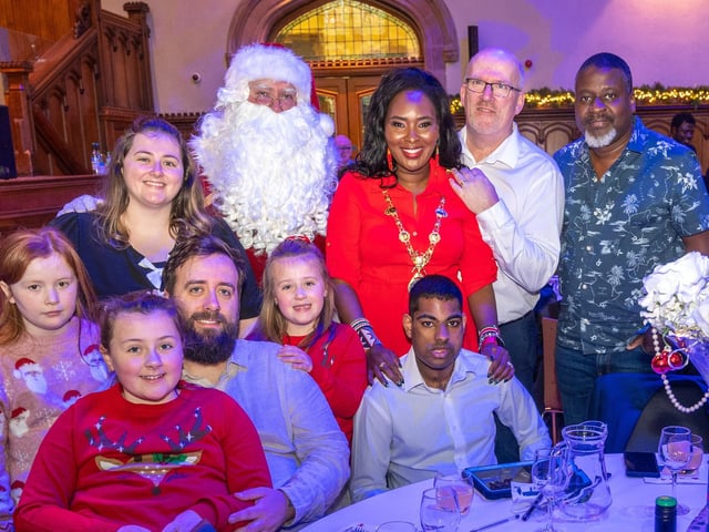 The Mayor Councillor Lilian Seenoi-Barr hosted a Christmas Community event at the Guildhall for people from across the Derry City and Strabane District Council area on Sunday. Picture Martin McKeown. 01.12.24 : Mayor's Community Christmas Party