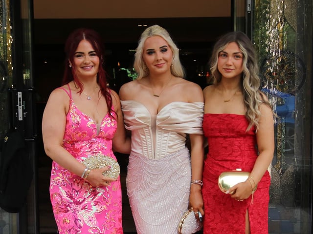 Grace, Nicole and Aoife pictured at The Nurses Ball, Class of 2026 held in The Everglades Hotel. (Photo - Deirdre Heaney, nwpresspics)