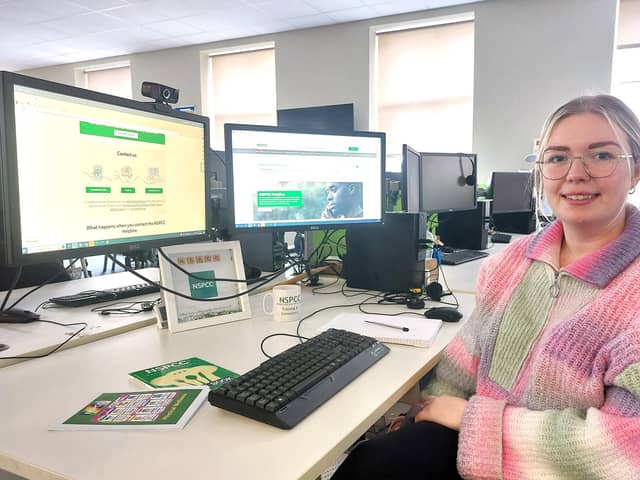 Bronagh Officer, NSPCC Northern Ireland Helpline Practice Manager, at the NSPCC Northern Ireland Belfast hub.