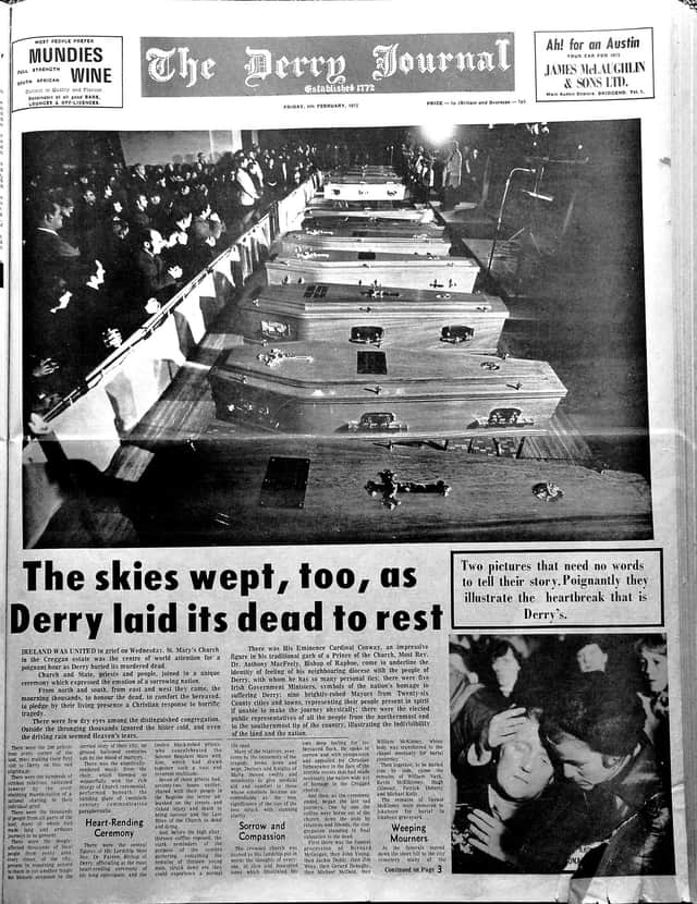 The Derry Journal, 1972 in the aftermath of Bloody Sunday.