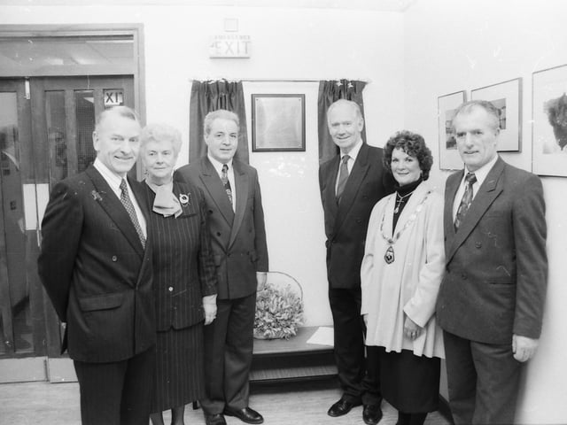 Group pictured at the opening of Eden Place Arts Centre back in March 1993 including Paddy Logue, John Tierney, Annie Courtney and Tommy Harrigan.