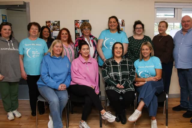The “GatherUps” Relay for Life team at the Coffee Morning”, in memory of Cathy O’Donnell on her 30th anniversary held in the Ballymagroarty Community Centre. (Photo - Deirdre Heaney, nwpresspics)