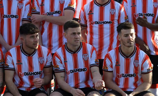 Derry City’s Adam O’Reilly is unlikely to feature against Drogheda while Ben Doherty and Danny Mullen will be chomping at the bit to play. Photo: George Sweeney