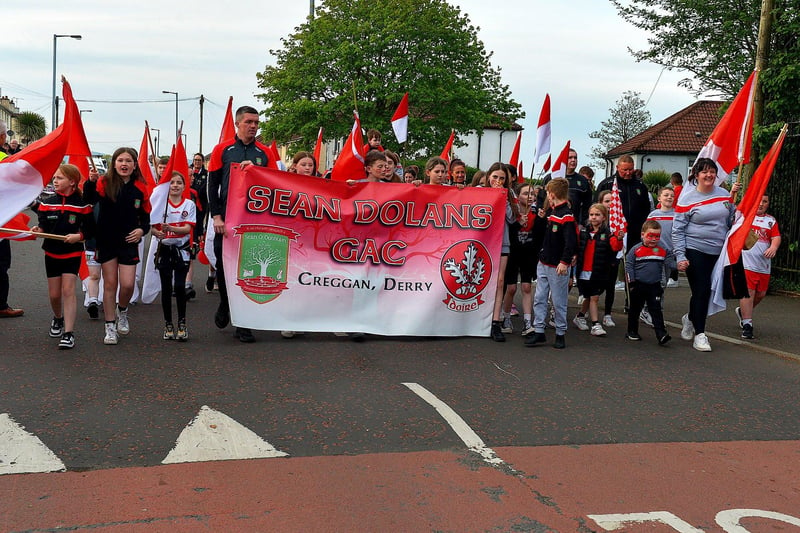 Sean Dolan's GAC at the Creggan Bealtaine Parade on Wednesday evening.  Photo: George Sweeney.  DER2318GS â€“ 62