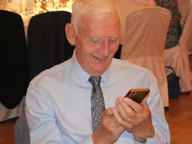 Gang of Four member and Crewe and Derry City legend Terry Harkin shares a joke.