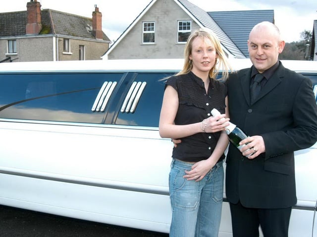 Kim with a limousine for her birthday.