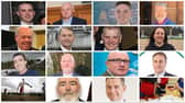 Candidates standing in the Sperrin ward in alphabetical order: Top row l-r: Jason Barr (SDLP), Raymond Barr (Independent), Paul Boggs (Sinn Féin), Mel Boyle (Alliance Party). Second row: Allan Bresland (DUP), Maurice Devenney (DUP), Tommy Forbes (SDLP), Carol Gallagher (Peple Before Profit). Third row: Paul Gallagher (Independent), Brian Harte (Sinn Féin), Patsy Kelly (Independent), Fergal Leonard (Sinn Féin), Fourth row: Darán Mac Meanman (Aontú), Glen Miller (UUP).