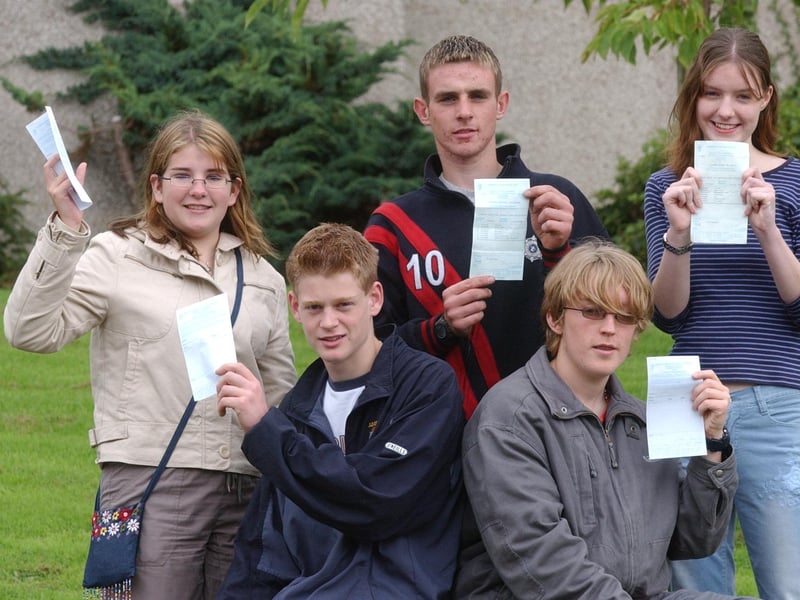 Receiving GCSE results in August 2003