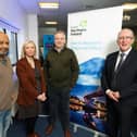Pictured L-R are: Christian Kotey, CEO, Nupitch Productions; Carolann Doherty, Business Officer, Derry City Strabane District Council; Mark Johnston, Director, Johnston Financial Solutions; Des Gartland, North Western Regional Manager, Invest NI. (Kevin Boyles/ PressEye)