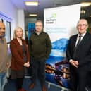 Pictured L-R are: Christian Kotey, CEO, Nupitch Productions; Carolann Doherty, Business Officer, Derry City Strabane District Council; Mark Johnston, Director, Johnston Financial Solutions; Des Gartland, North Western Regional Manager, Invest NI. (Kevin Boyles/ PressEye)