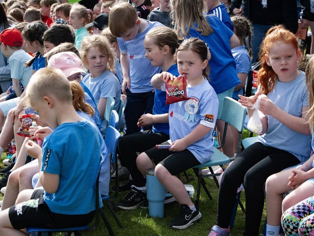Enjoying some snacks during a break at Greenhaw PS Sports Day. (Photos: Jim McCafferty Photography)