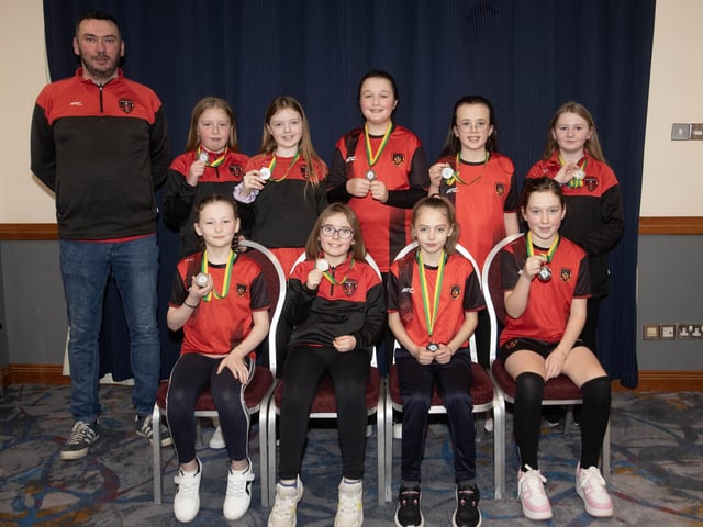 Phoenix Flames u-10s, runners-up in the Winter Plate, pictured at the Annual D&D Awards Night on Saturday at the City Hotel. Included is coach Stephen Wilson.