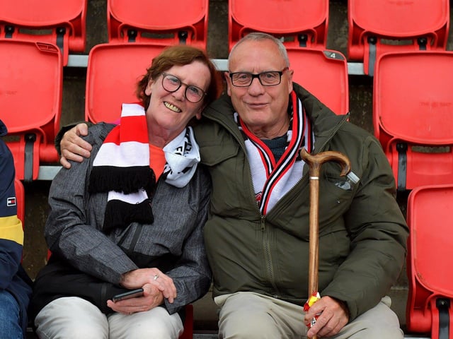 Fans pictured before the game gets underway between Derry City and Cork City on Friday evening. Photograph: George Sweeney. DER2325GS – 77