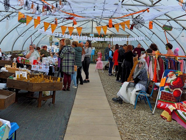 Some of the stalls the Mullan Hope Centre’s Spooky Halloween Markets, in Moville, on Sunday evening last.  Photo: George Sweeney.  DER2244GS – 059