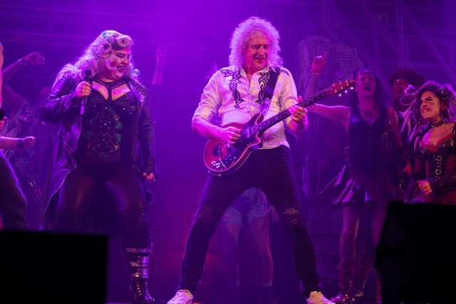 Brian May makes an appearance at the performance of We Will Rock You at the Kings Theatre, Southsea last night. Picture: Habibur Rahman
